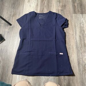 Figs Deep Blue V-Neck Scrub Top